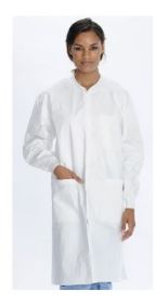 3 Pocket Liquid Guard Lab Coat, White, Medium, 10/Cs
