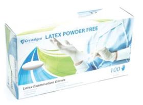 Crystalgen Latex Gloves, White, Medium