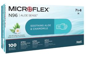 Latex Gloves, Powder Free, Texture, Teal, With Aloe Size: Large, 1,000/Unit