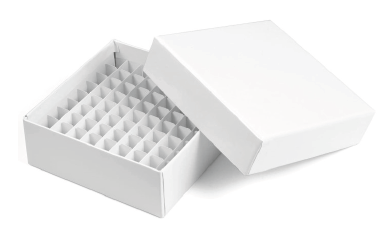 Waxed Cardboard Freezer Box with side draining slots, includes 9x9