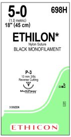 Suture, size 5-0(N33), Ethicon black 18" P-1  cutting