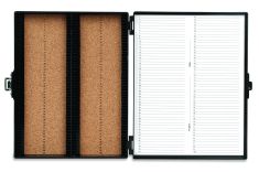 25-Place Premium Microscope Slide Box w/ Friction-fit Cover, Blue, Cork Lined