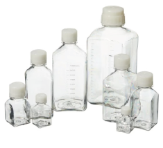 1000mL Square Media Bottles, PET, 48/Case