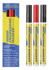 Fine Point Solvent Proof Markers, 3/Pack